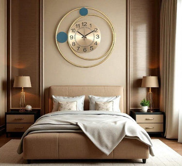 Orbital Balance:Abstract Gold Wall Clock (16.5 x 16.5 Inches)